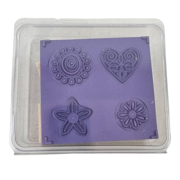 Stampin Up Polka Dot Punches Set Rubber Stamps Wood Mount Scrapbooking Craft - Picture 6 of 7